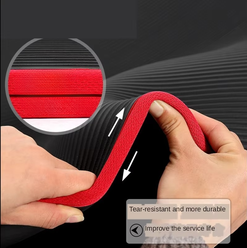 Extra Thick 0.39inch Non-Slip Exercise and Yoga Mat with Carry Band