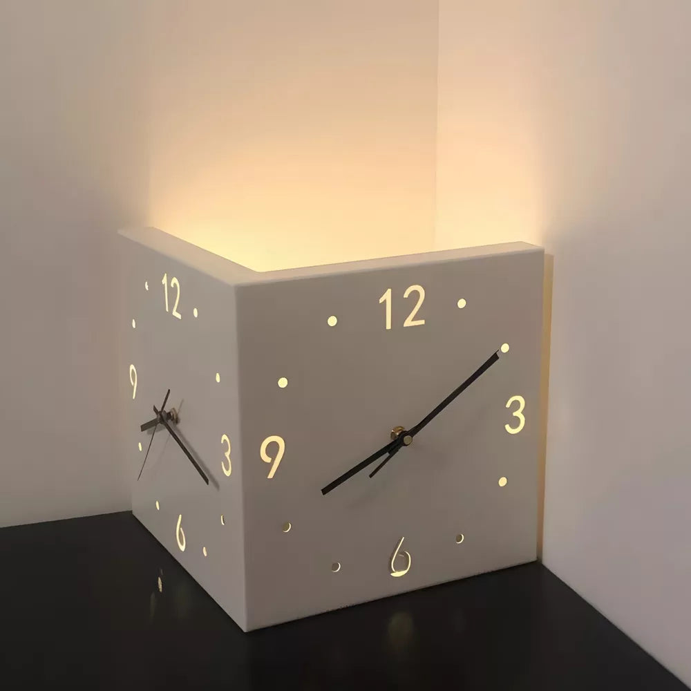 10 inch Double Sided Wall Clocks Corner Wall Clock Square for Living Room Office