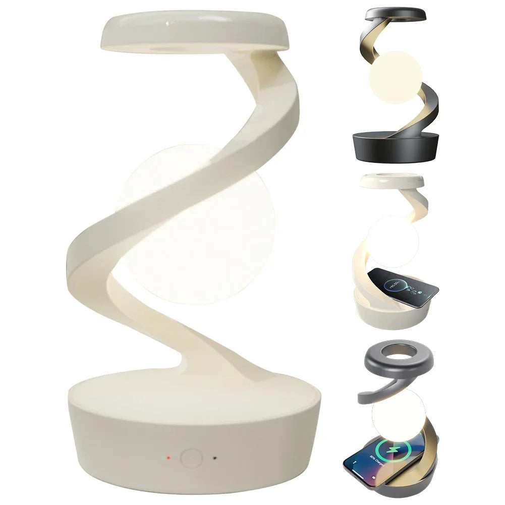 Levitating Moon Lamp – 3D Floating LED Light with Wireless Charging & Multicolor Glow