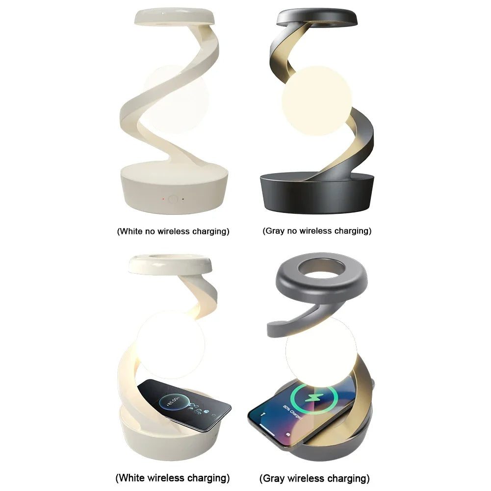 Levitating Moon Lamp – 3D Floating LED Light with Wireless Charging & Multicolor Glow