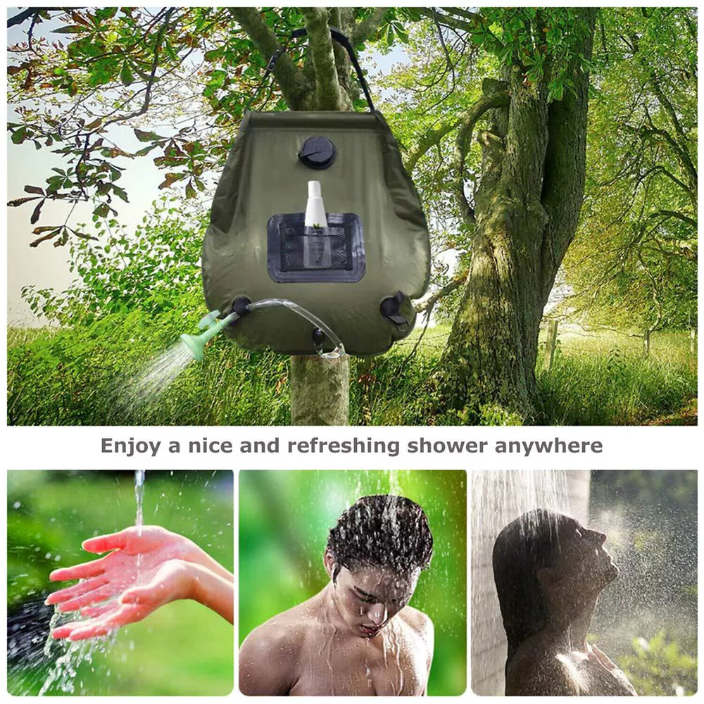 5 Gallon Solar Shower Bag Portable Outdoor Heated Camping Shower