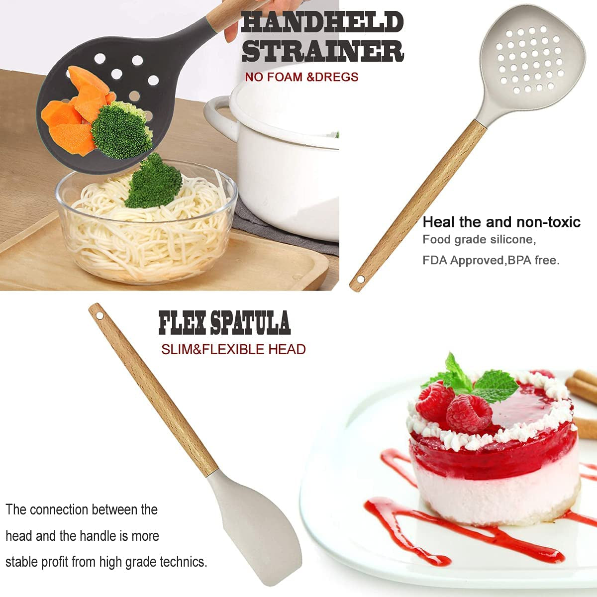 Ultimate Kitchen Utensils Set- 35 Pcs Cooking Utensils & Kitchen Gadgets Tools Set for Nonstick Cookware