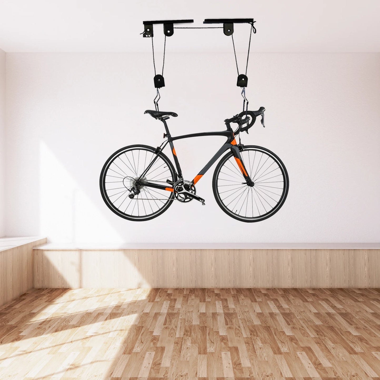 Ceiling-Mounted Bike Hoist – Heavy-Duty Pulley System for Garage Storage & Easy Lifting