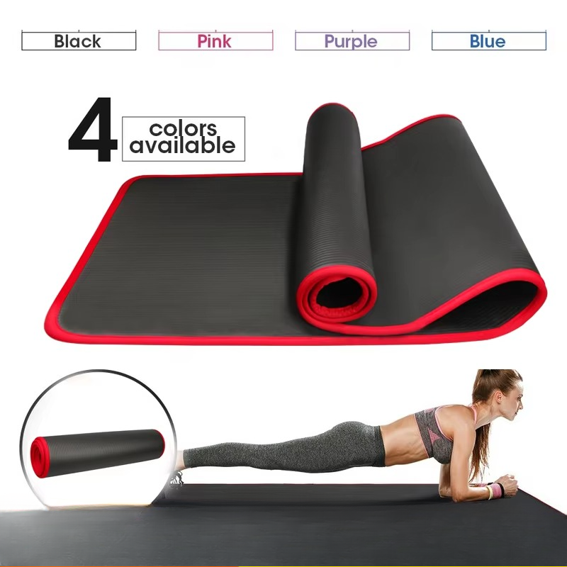 Extra Thick 0.39inch Non-Slip Exercise and Yoga Mat with Carry Band