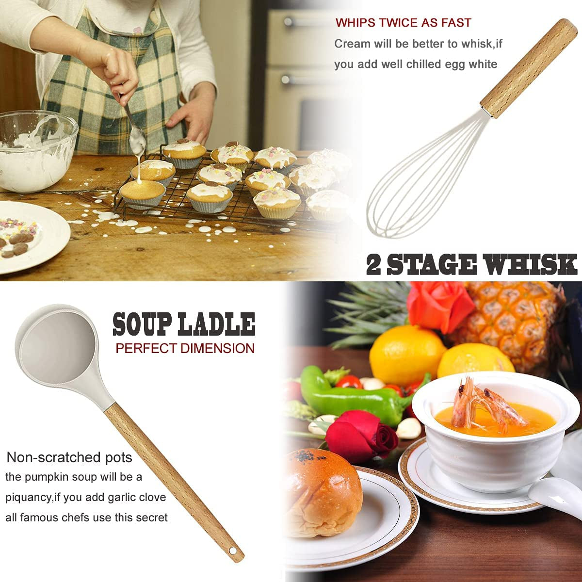Ultimate Kitchen Utensils Set- 35 Pcs Cooking Utensils & Kitchen Gadgets Tools Set for Nonstick Cookware
