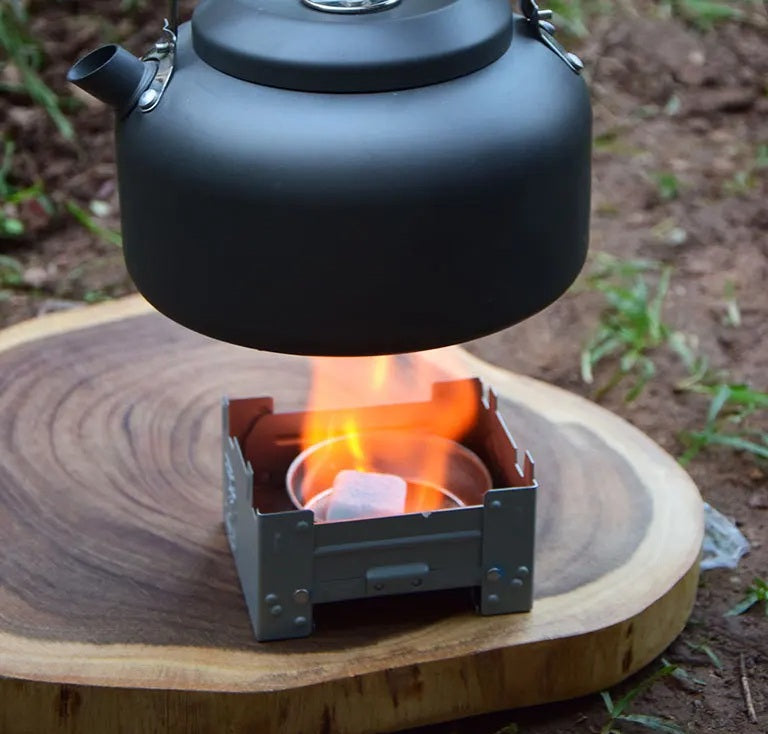 Portable Alcohol Stove for Outdoor Camping – Solid Fuel Folding Burner for Emergency Cooking, Lightweight & Durable Survival Gear