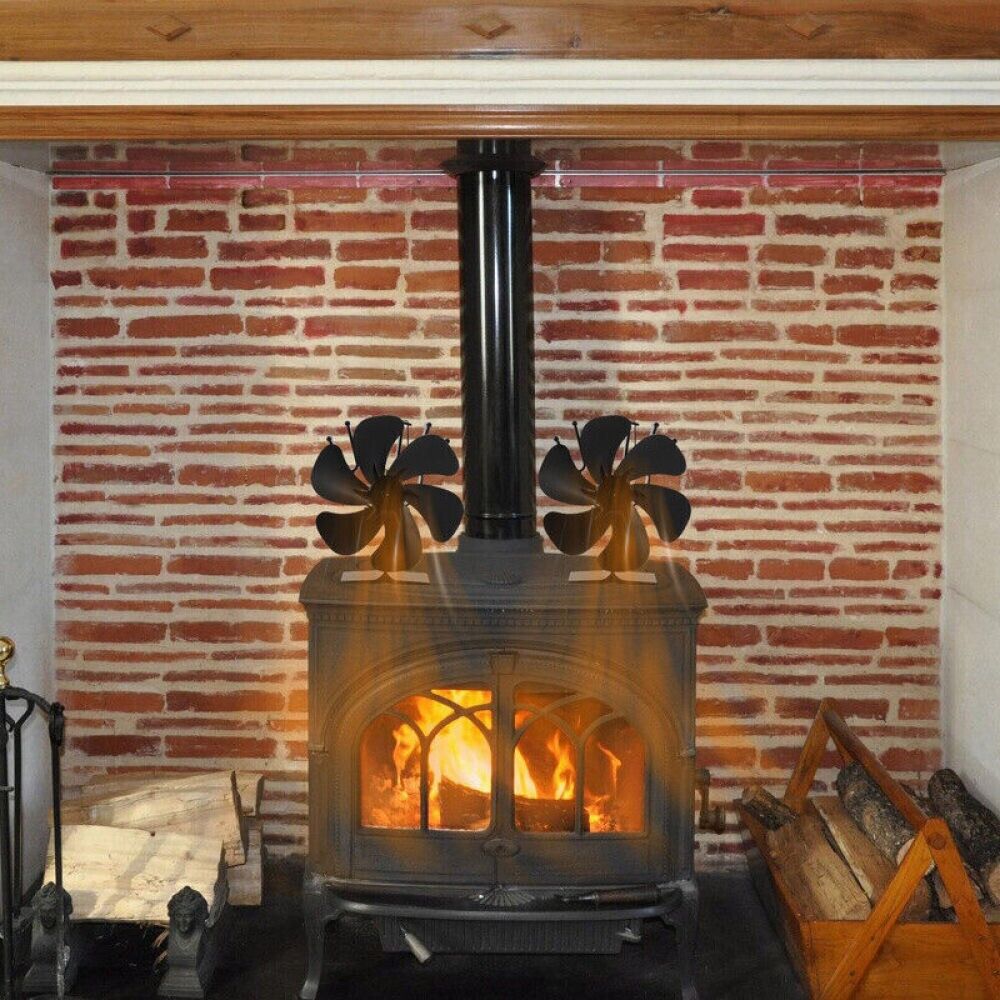 Heat Powered Fireplace Stove Fan - 6 Blades 360° Rotation Log Wood Burner