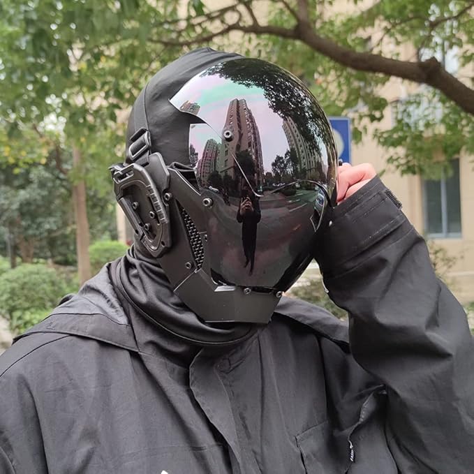 Punk Mask Cosplay for Men, Cosplay Halloween Mask Fit Party Music Festival Accessories