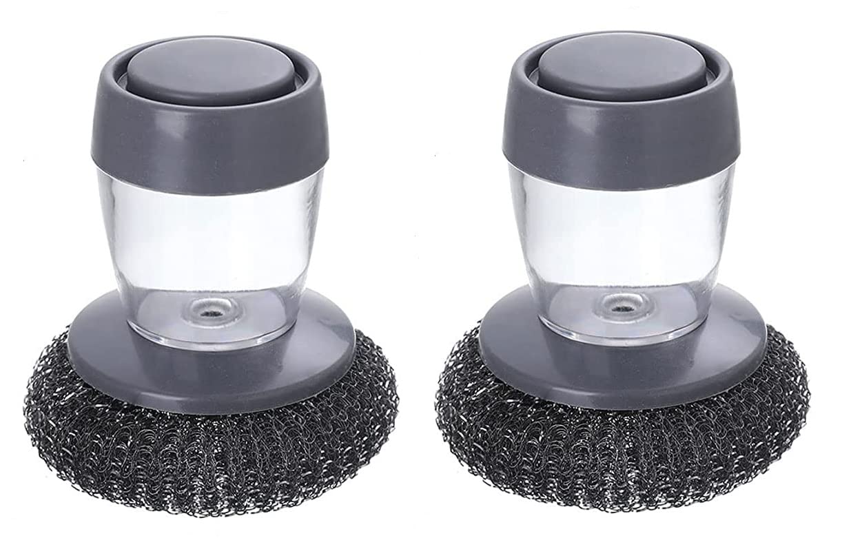 Bakeware Cleaning Brush – Heavy-Duty Steel Wire Sponge with Built-in Detergent Container for Effortless Pan & Utensil Scrubbing