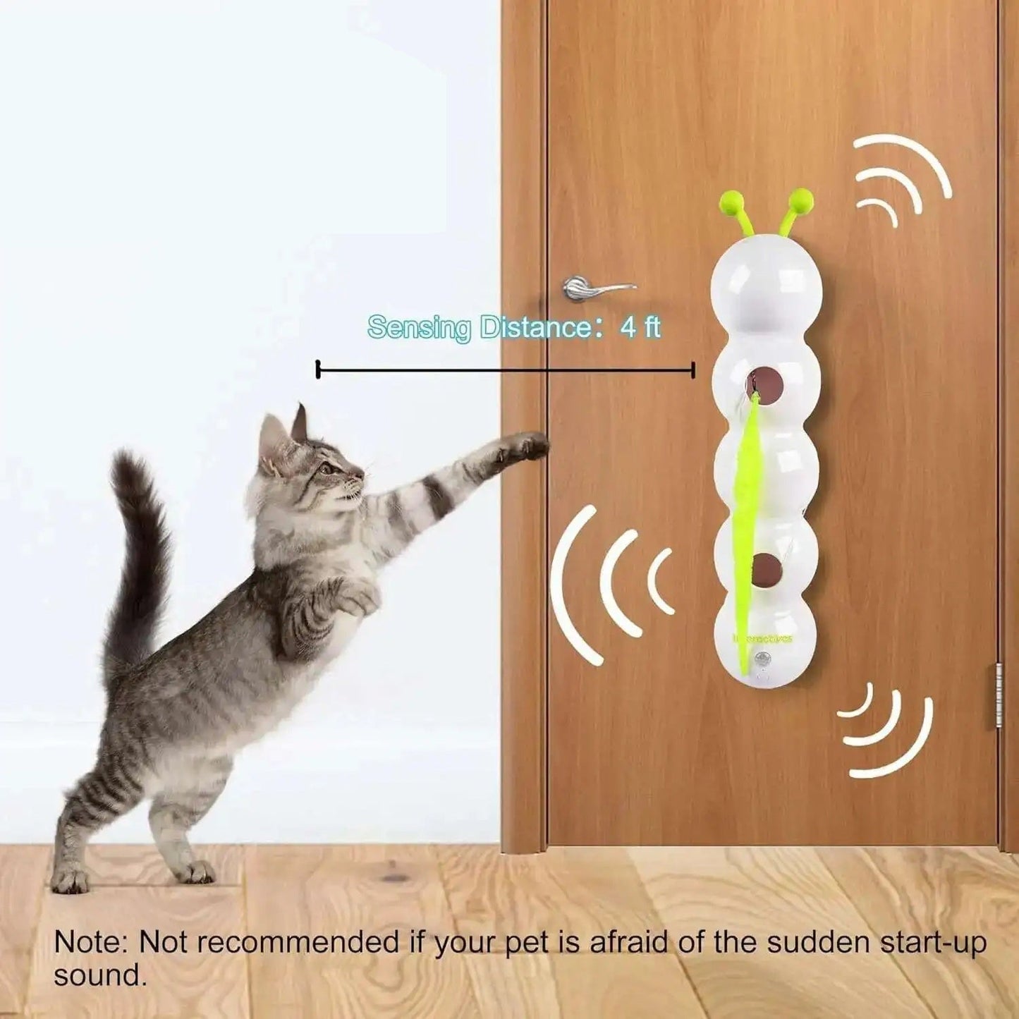Smart Motion-Activated Cat Toy – Interactive Wack-a-Worm Tail Teaser Pops from Holes for Nonstop Feline Fun & Hunting Practice