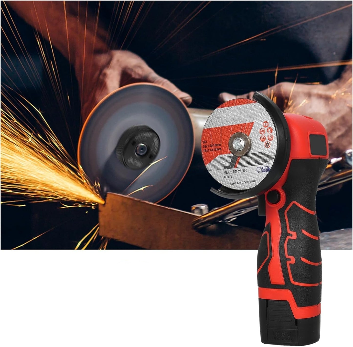 Mini Handheld Angle Grinder – 12V Cordless Lithium Tool for Effortless Polishing, Precision Cutting, and Portable DIY Projects