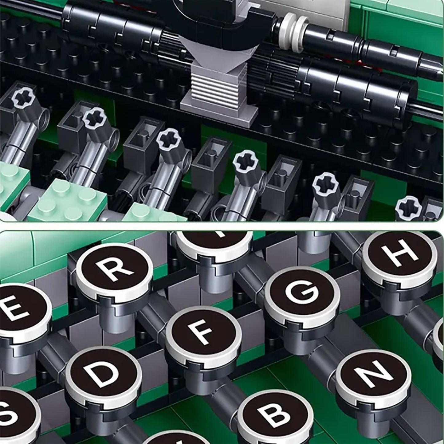 Retro Typewriter Building Blocks Set – 820pcs Micro Creative Construction Toy for Adults & Kids