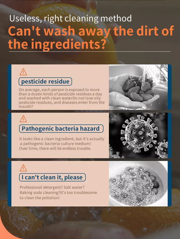 Wireless Food Purifier – Safe & Easy Cleaning for Healthier Meals