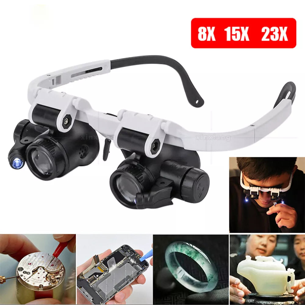 LED Magnifier Glasses – Enhanced Precision for Detailed Tasks and Close-Up Work