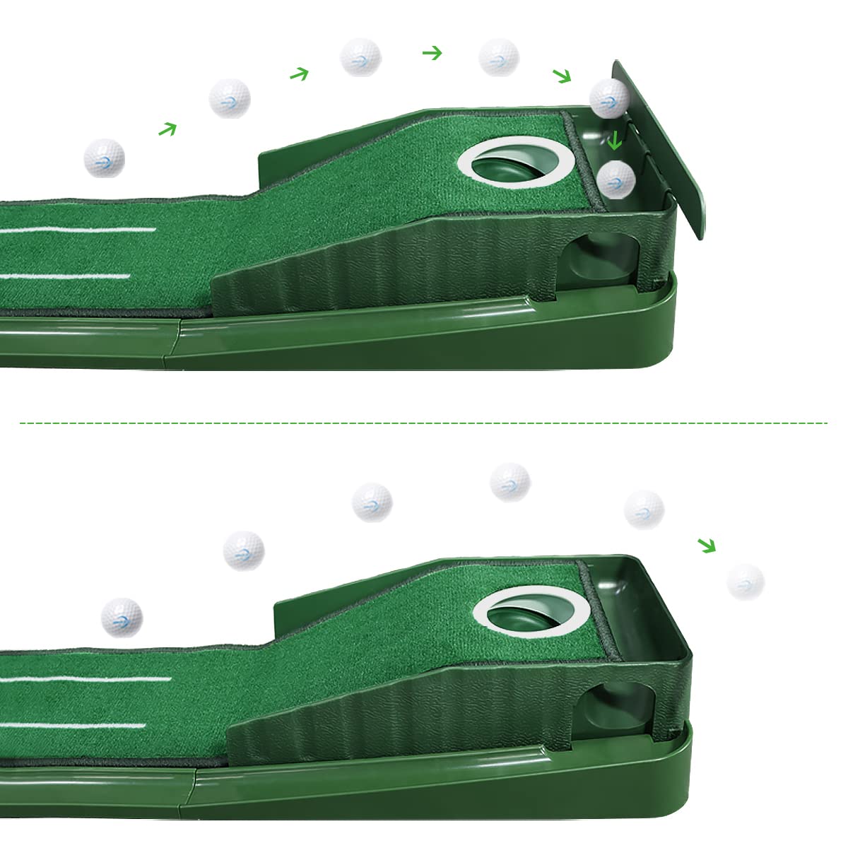 Golf Putting Green Indoor Set With Auto Ball Return