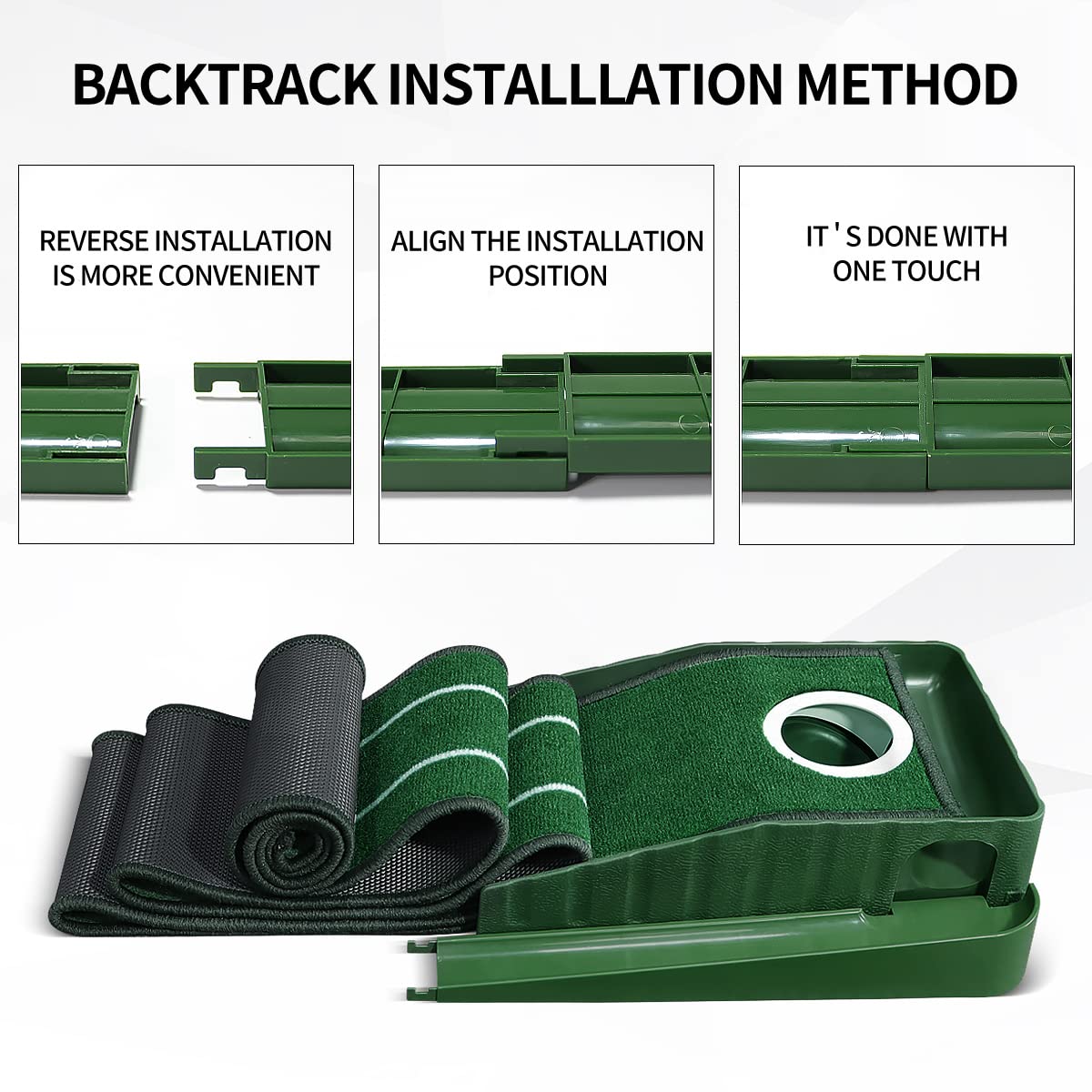 Golf Putting Green Indoor Set With Auto Ball Return