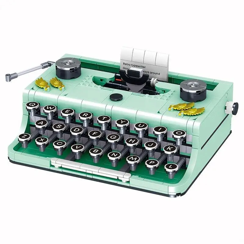 Retro Typewriter Building Blocks Set – 820pcs Micro Creative Construction Toy for Adults & Kids
