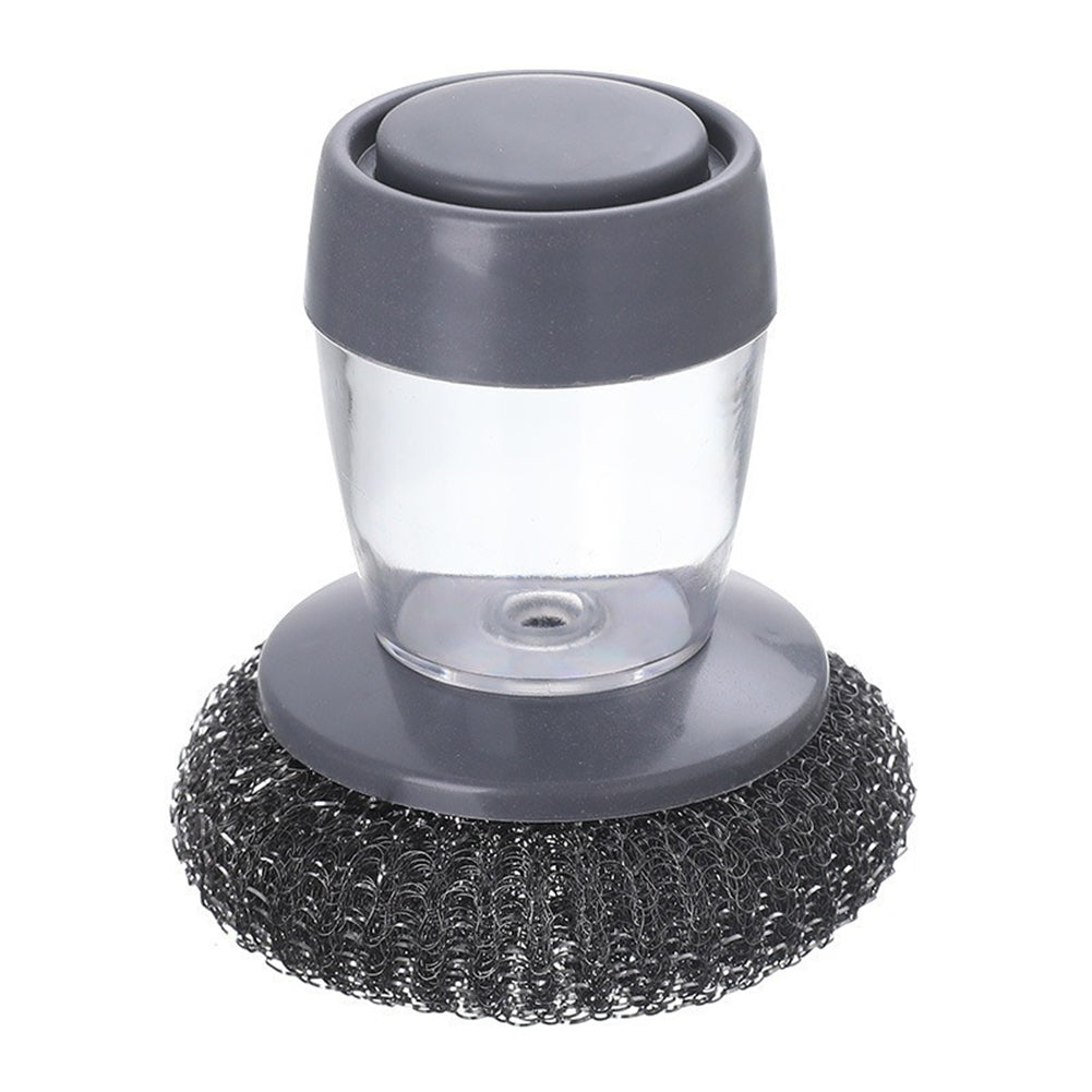Bakeware Cleaning Brush – Heavy-Duty Steel Wire Sponge with Built-in Detergent Container for Effortless Pan & Utensil Scrubbing