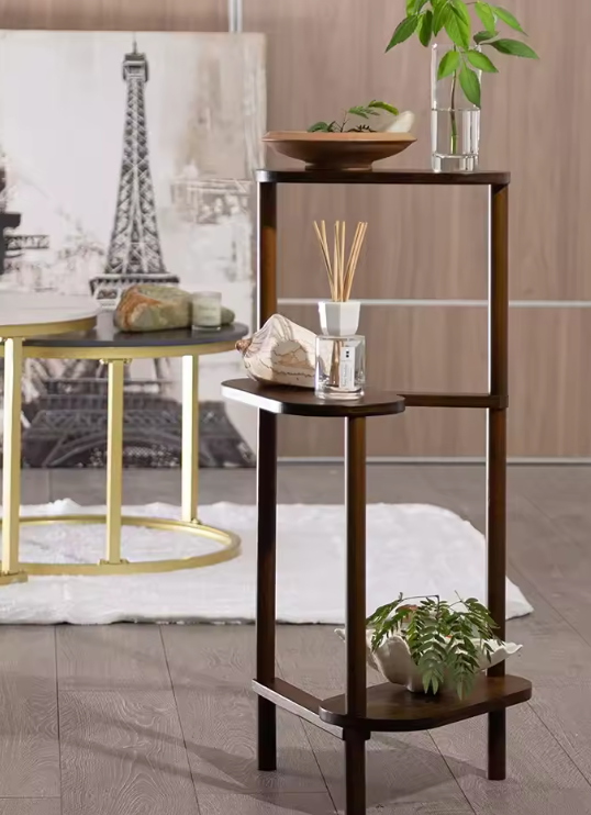3 Tier Bamboo Tall Corner Plant Rack Planter Stand Flower Pot Holder