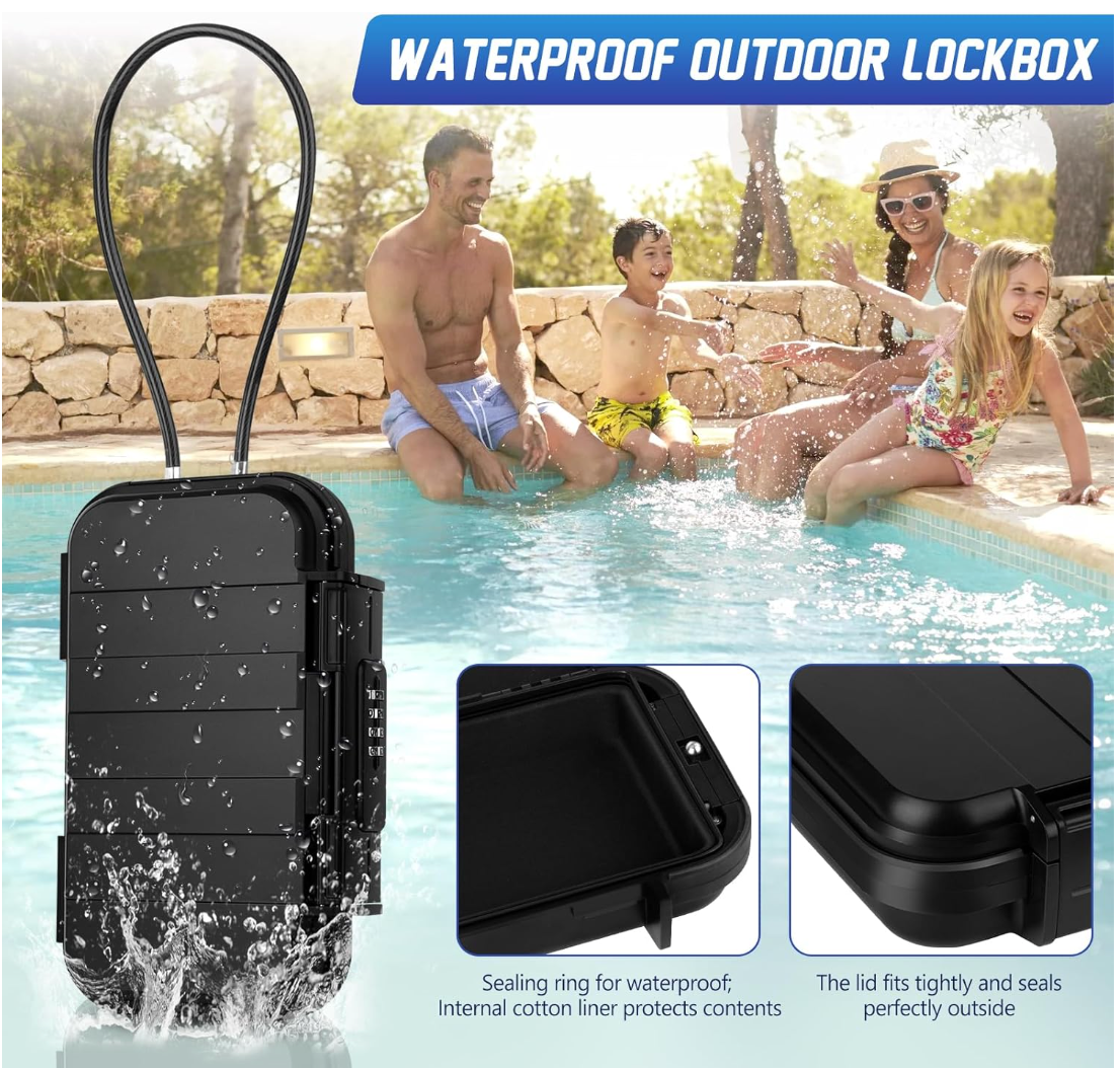 Portable Mini Security Safe Password Lock Storage box With Wire Rope for Jewelry Cards Cash Phone Safety on the Go