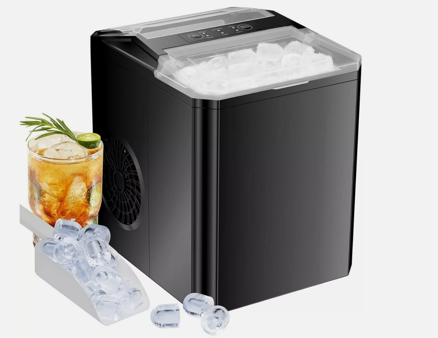 Countertop Ice Maker Portable Ice Machine Self-Cleaning 9 Cubes in 6 Mins 26 lbs