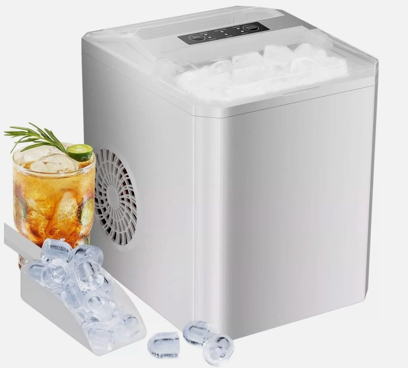 Countertop Ice Maker Portable Ice Machine Self-Cleaning 9 Cubes in 6 Mins 26 lbs