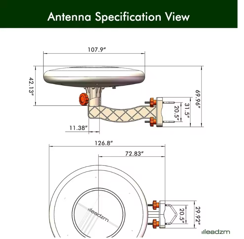 TA-A1 150 Miles TV Antenna Indoor Outdoor Omni-directional 360 Degree Reception solid structure, weather proof