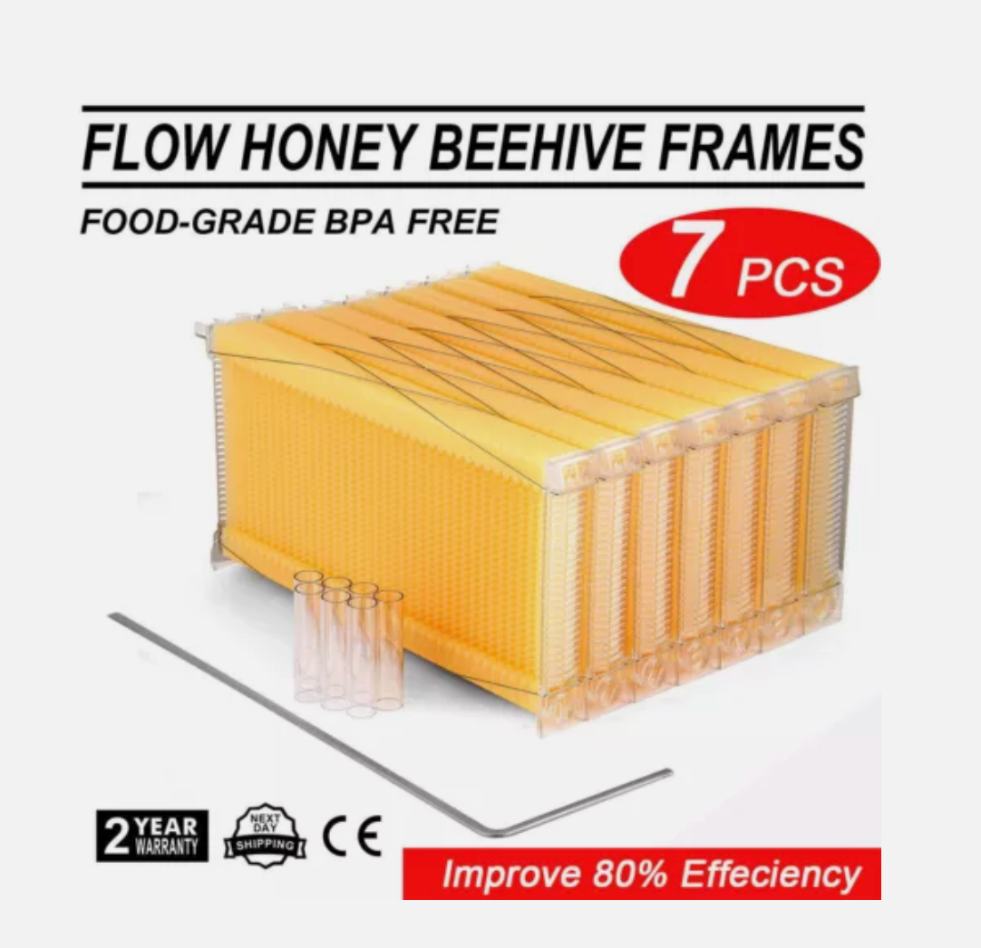Auto Seep Full Set 7PCS Beehive Honey Hive Frame +Cedarwood Beekeeping Brood Box