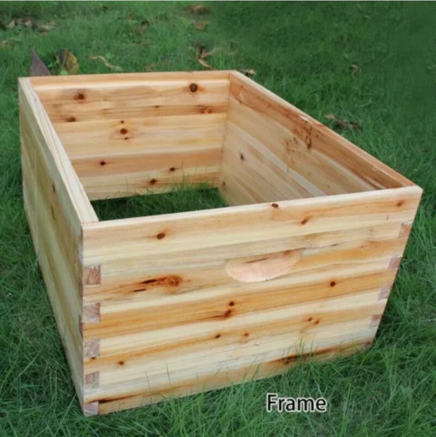 Auto Seep Full Set 7PCS Beehive Honey Hive Frame +Cedarwood Beekeeping Brood Box