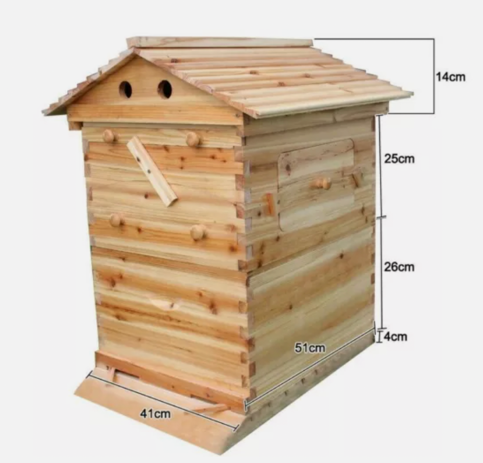 Auto Seep Full Set 7PCS Beehive Honey Hive Frame +Cedarwood Beekeeping Brood Box