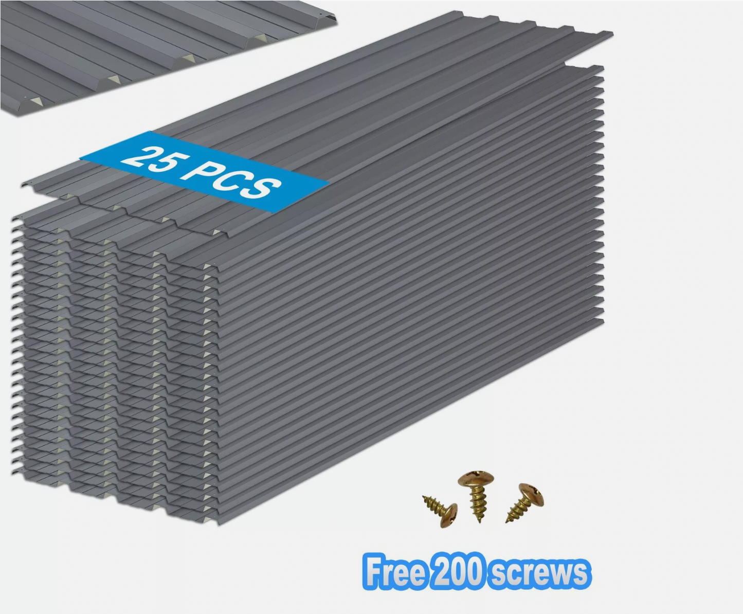 25 PCS Roof Panels Galvanized Steel Hardware Metal Roofing Sheets Wall Panels