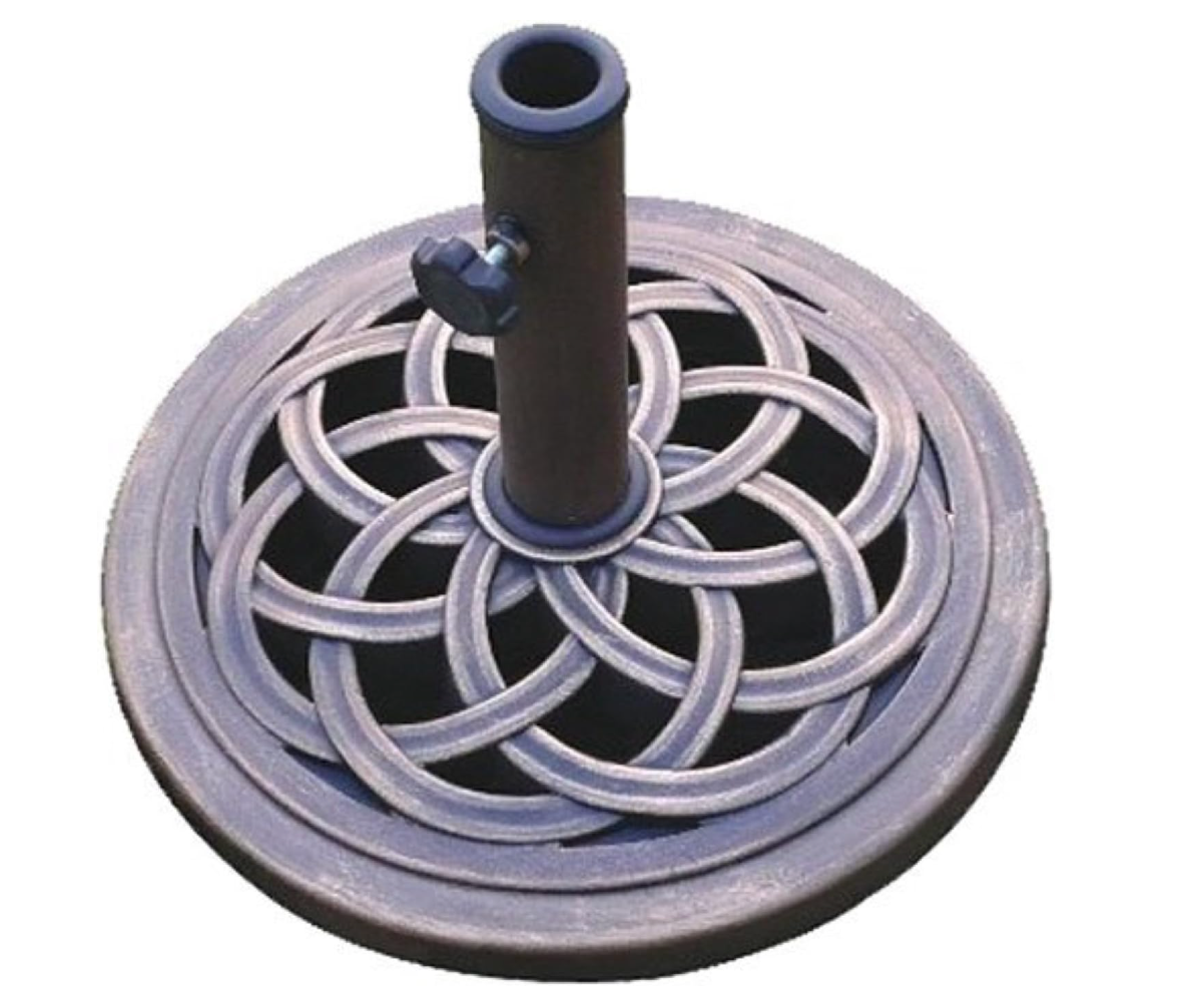 UBP18181-BR 18-Inch Cast Stone Umbrella Base, Made from Rust Free Composite Materials, Bronze Powder Coated Finish
