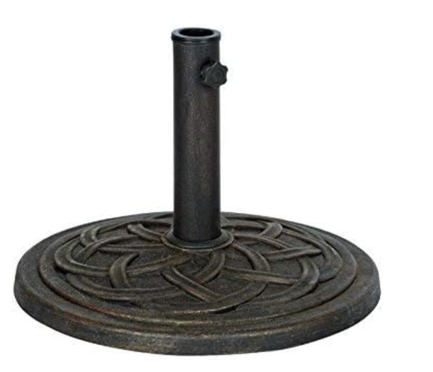UBP18181-BR 18-Inch Cast Stone Umbrella Base, Made from Rust Free Composite Materials, Bronze Powder Coated Finish