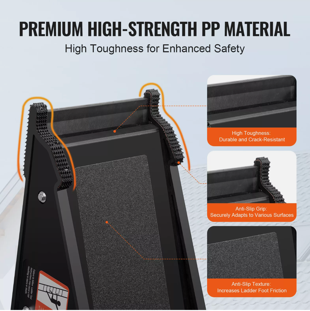 Ladder Levler 380lbs Load PP Leveling Tool with Storage for Uneven Ground