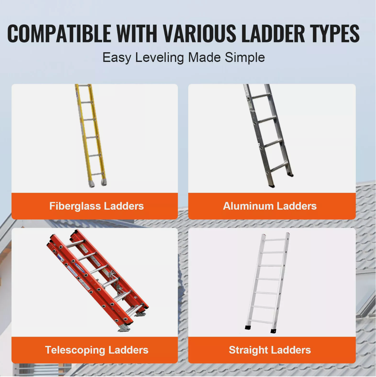 Ladder Levler 380lbs Load PP Leveling Tool with Storage for Uneven Ground
