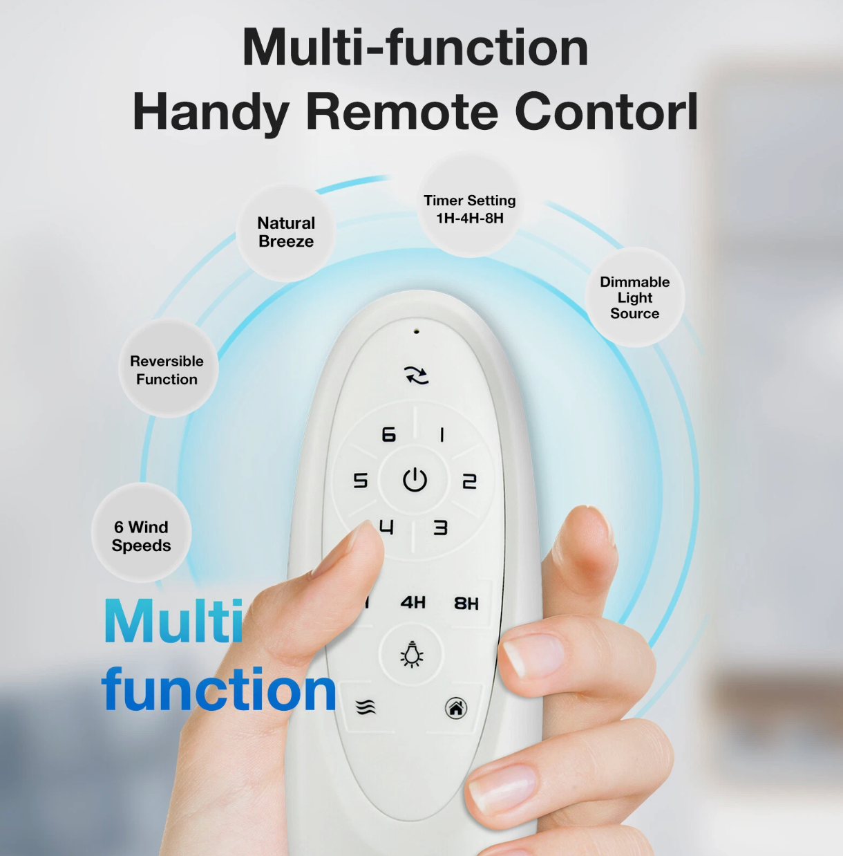 60inch Ceiling Fan With Light and Remote Control