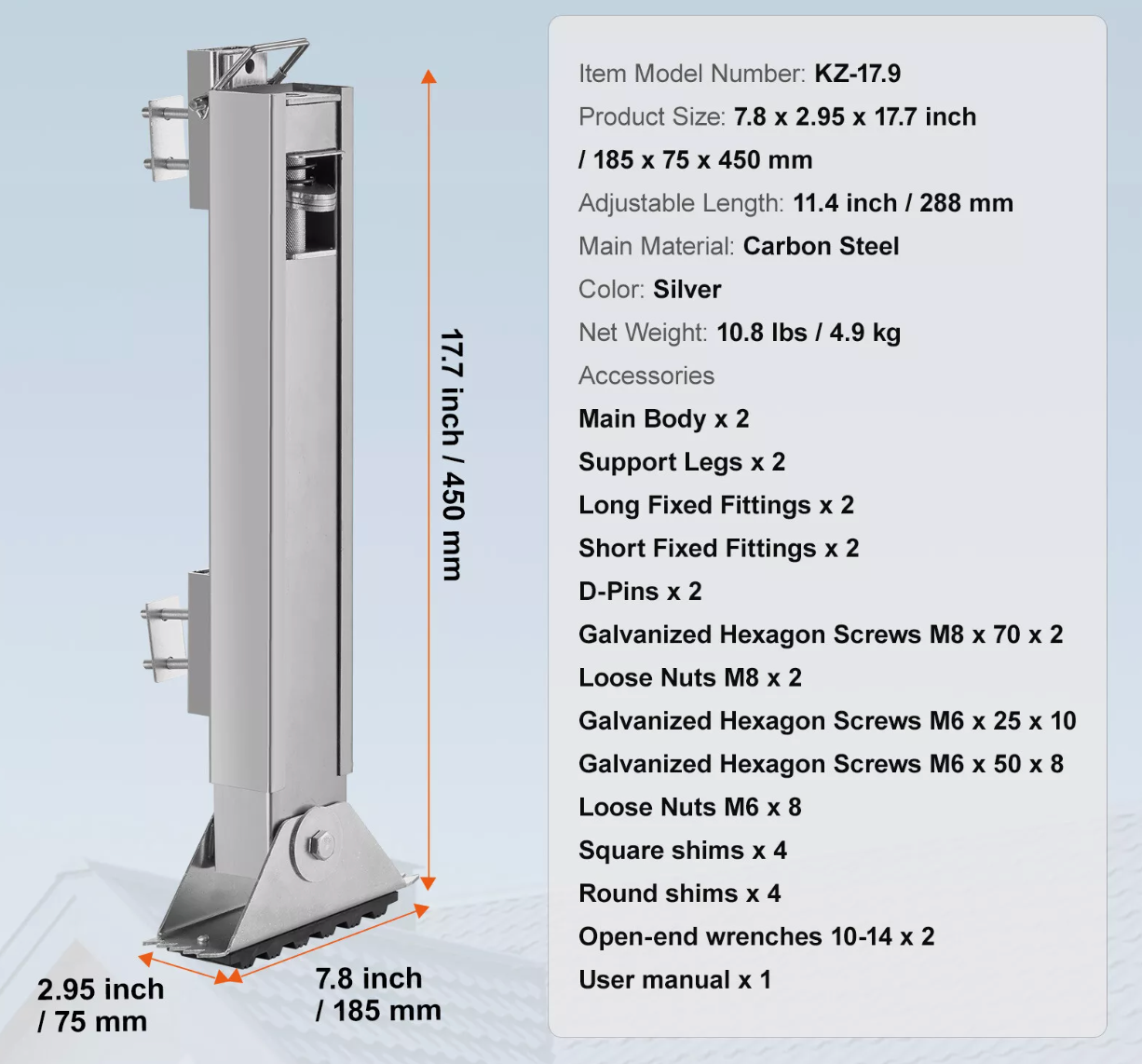 Ladder Levler 11.4 inch Expansion Length Leveling Tool Quick Release