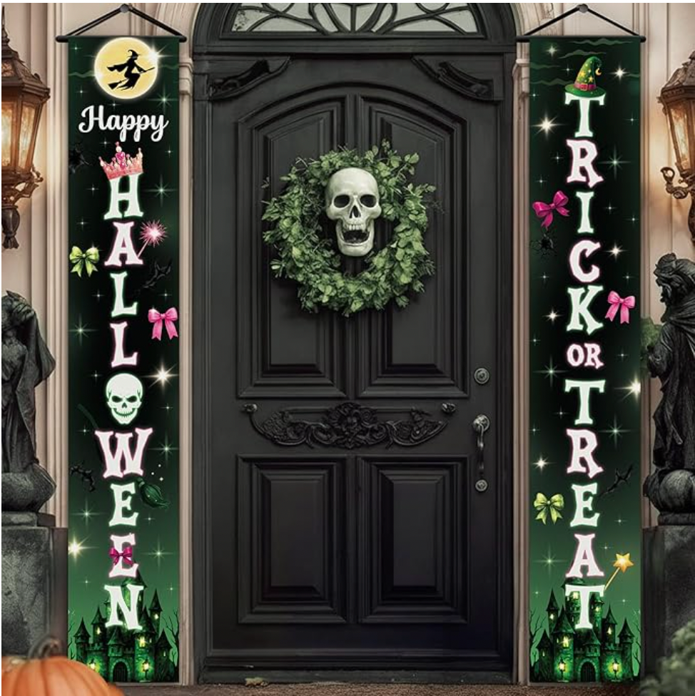 Happy Halloween Outdoor Sign, 120 x 20 Inch, Halloween Yard Banner, Halloween Decorations for Outdoors