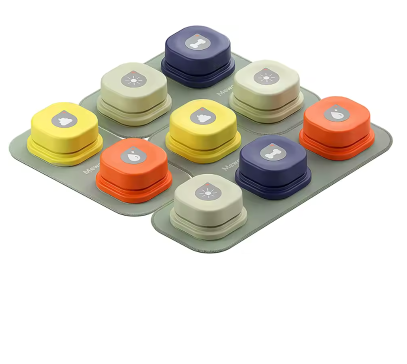 Dog Talking Button Set Vocal Training Bell with Pad & Stickers