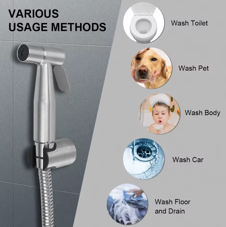 Handheld Toilet Bidet Sprayer for Toilet-Adjustable Water Pressure Control with Bidet Hose for Feminine Wash