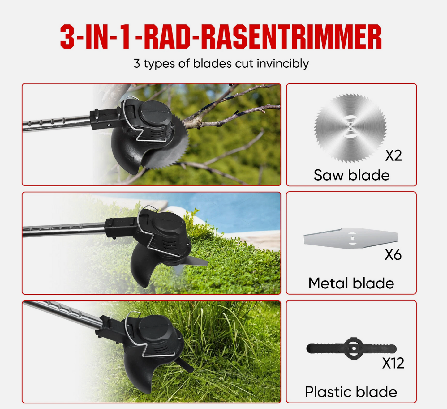 3 In 1 Cordless Grass Trimmer
