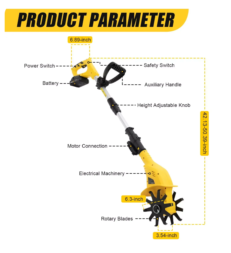 Cordless Tiller Electric Cultivator