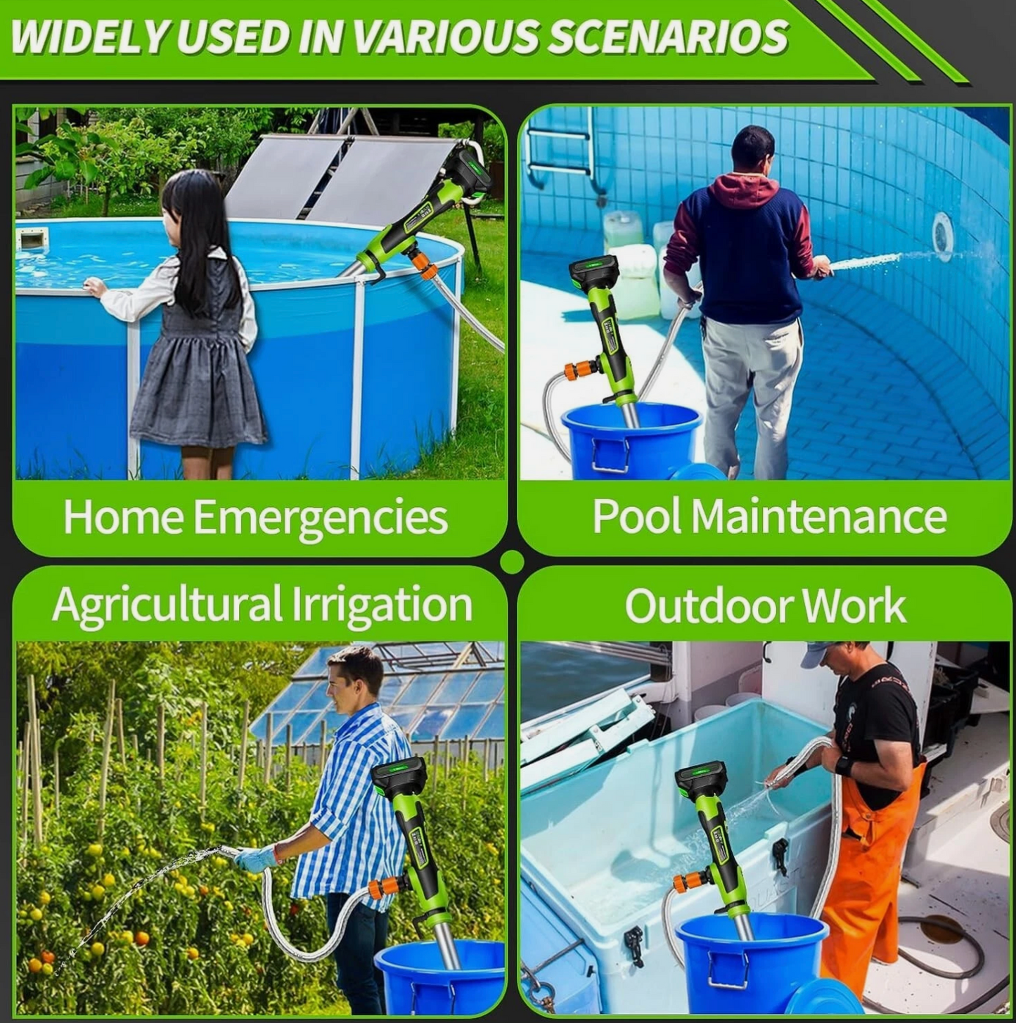 Cordless Stick Water Transfer Pump with 2 Batteries