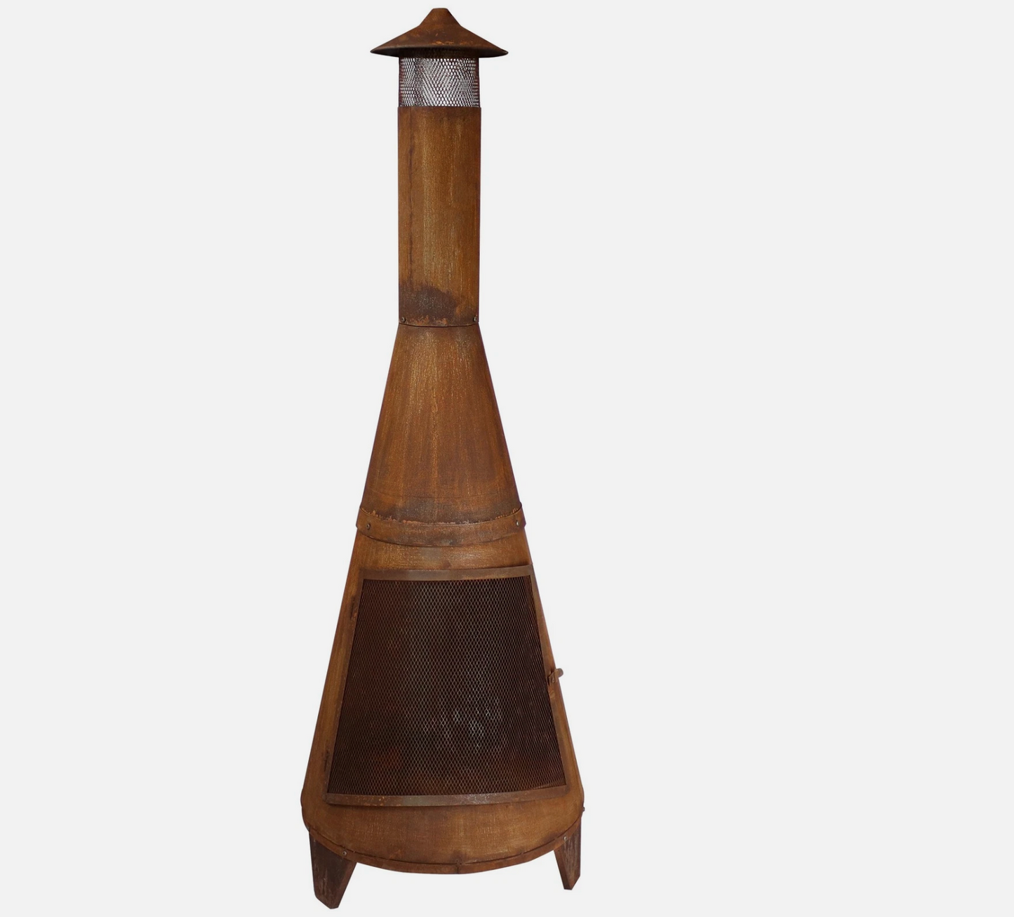 70 in Steel Wood Burning Chiminea Fire Pit with Rain Cap