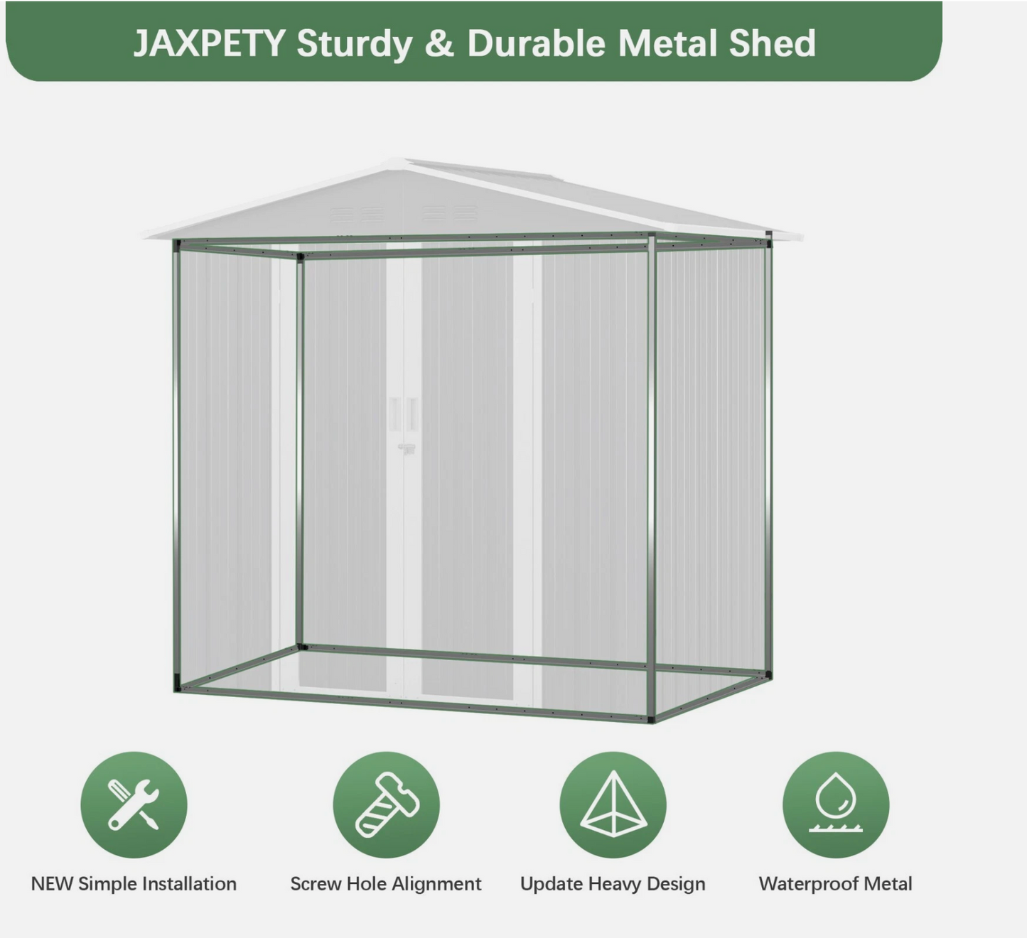 6'x4' Storage Shed Outdoor Metal Tool Shed with Lockable Doors for Patio,Lawn