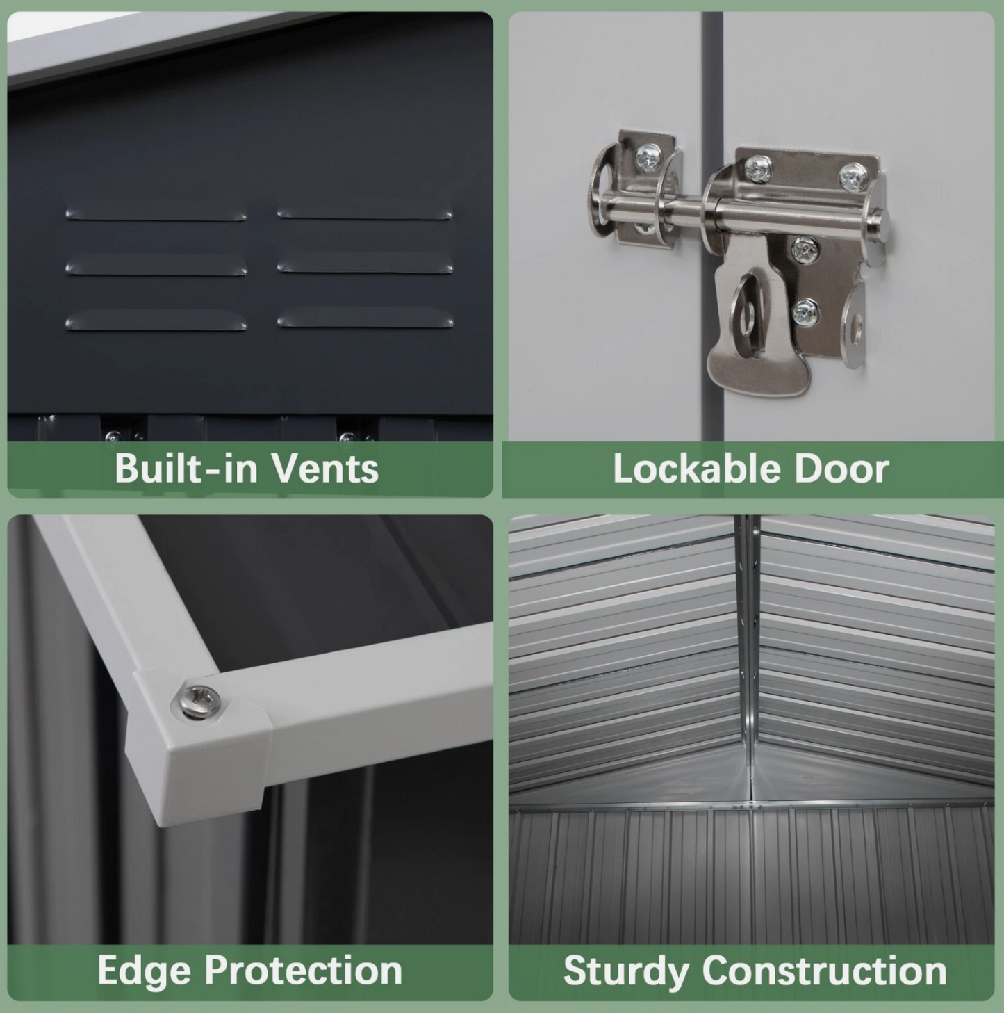 6'x4' Storage Shed Outdoor Metal Tool Shed with Lockable Doors for Patio,Lawn