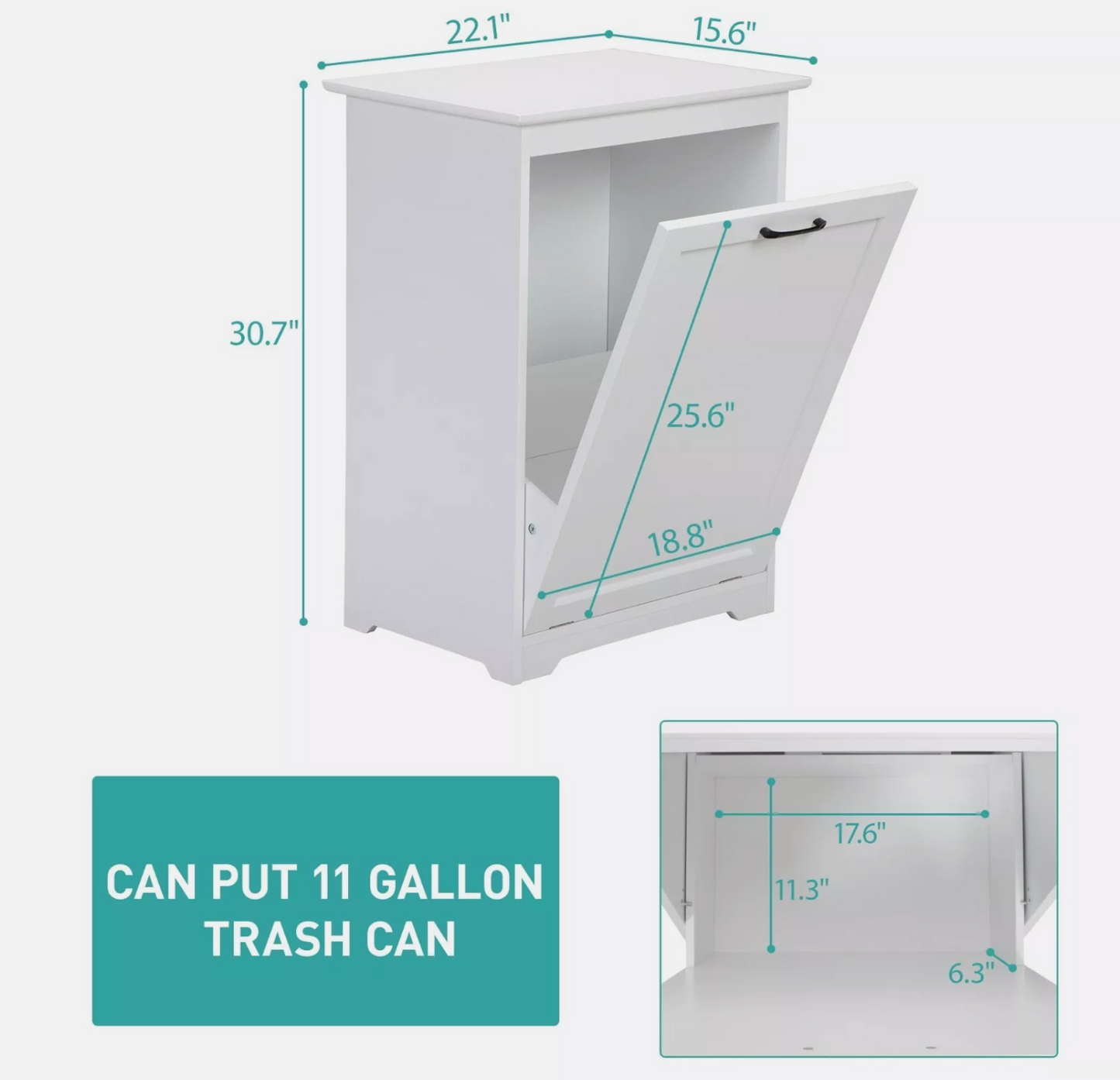 Modern Tilt-out Trash Cabinet Wood Kitchen Garbage Can Holder Recycling Cabinet