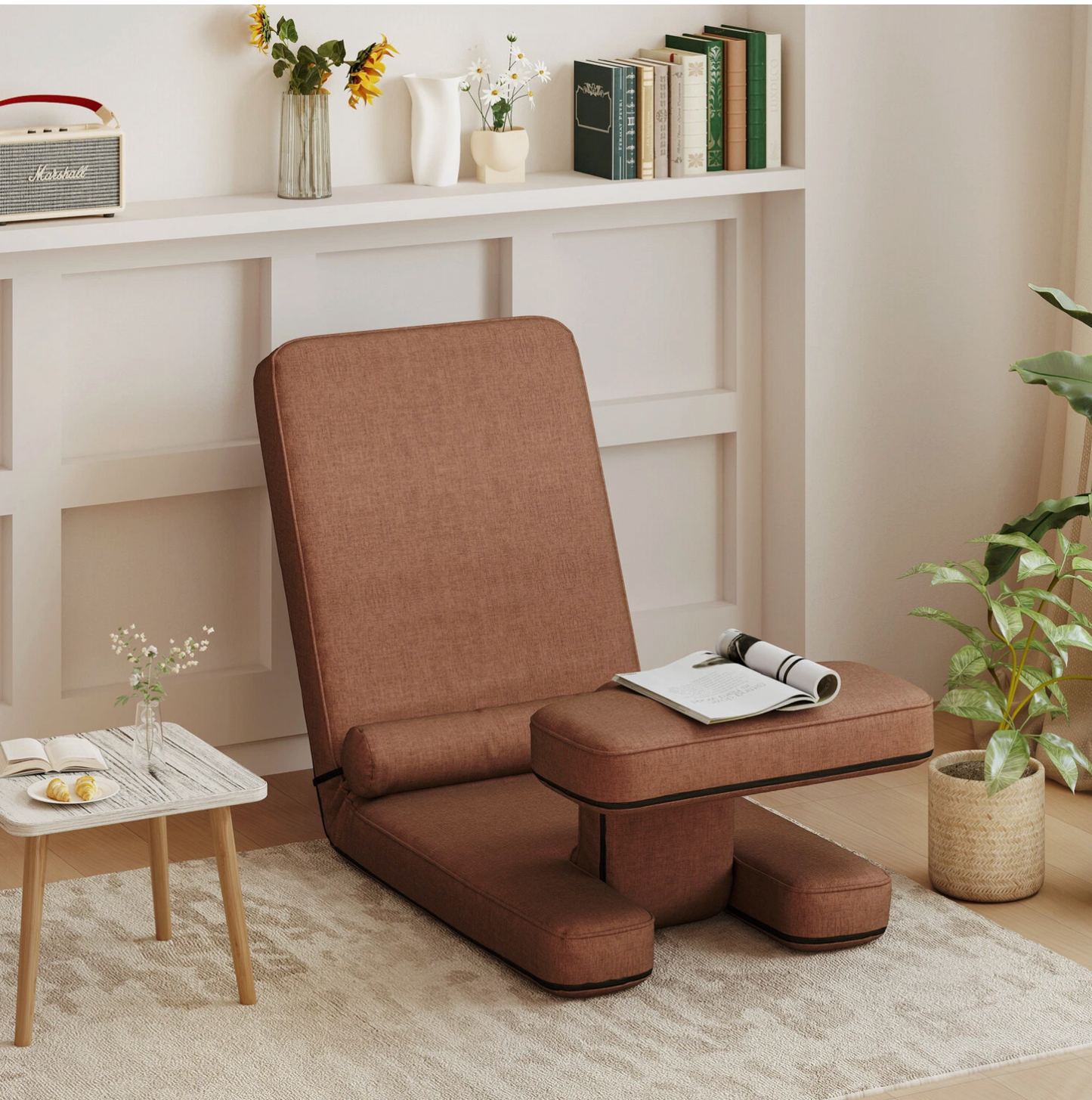 Modern Sleeper Convertible Chair Adjustable Backrest Small Couch Bed for Living