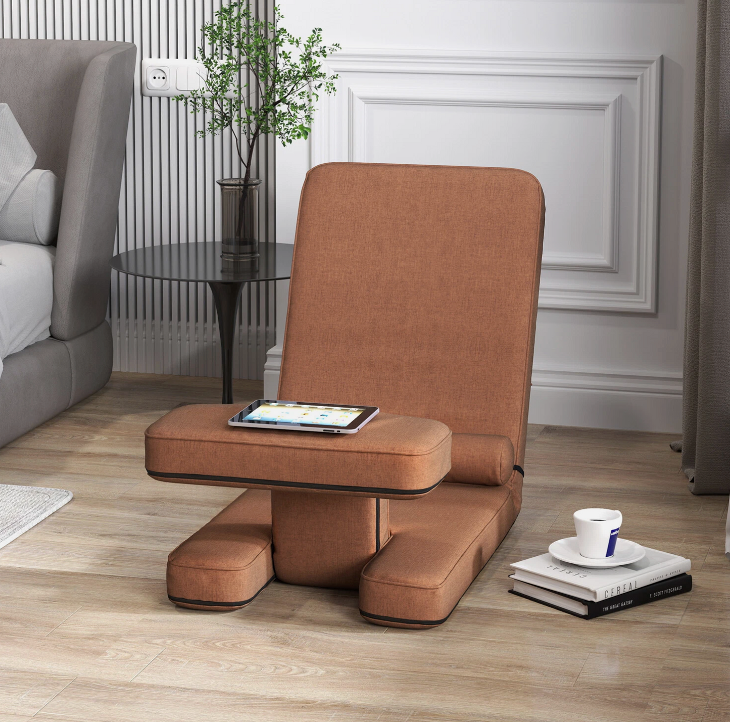 Modern Sleeper Convertible Chair Adjustable Backrest Small Couch Bed for Living