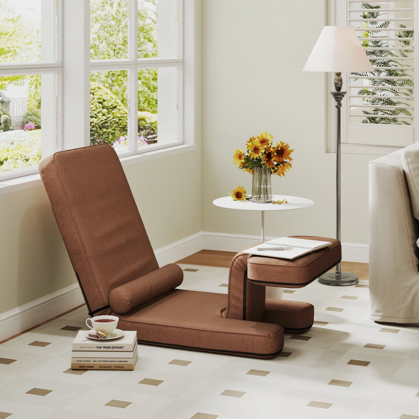 Modern Sleeper Convertible Chair Adjustable Backrest Small Couch Bed for Living
